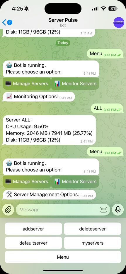پیشنمایش Server Pulse